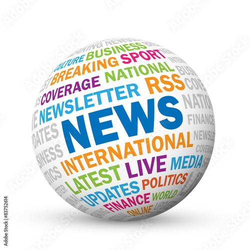 NEWS Vector Tag Cloud Sphere Icon