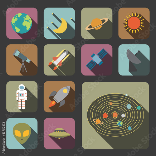 flat astronomy icon