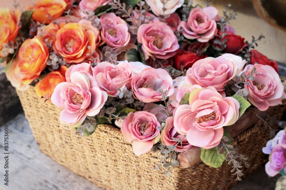 Beautiful rose of artificial flowers Beautiful rose of artificial flowers