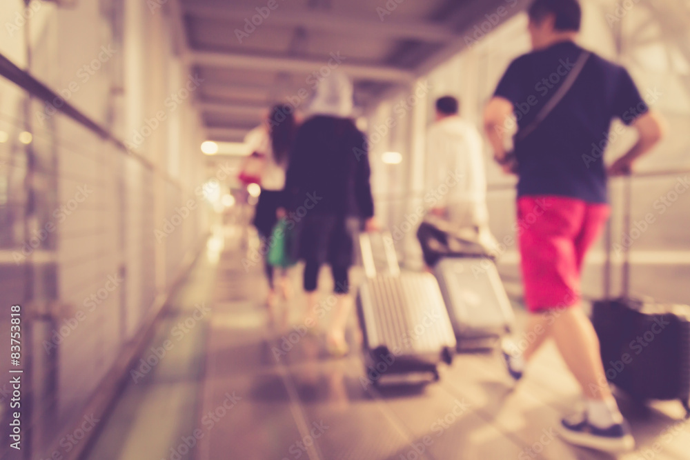 Blurred background : People walking in the airport