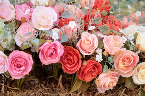 Beautiful rose of artificial flowers