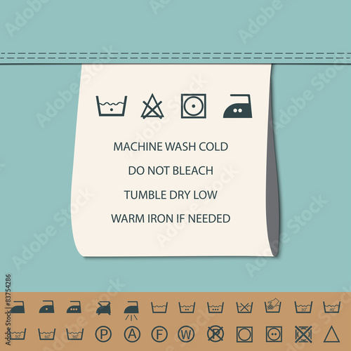 clothing label and washing symbol