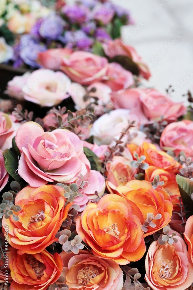 Fototapeta premium Beautiful rose of artificial flowers