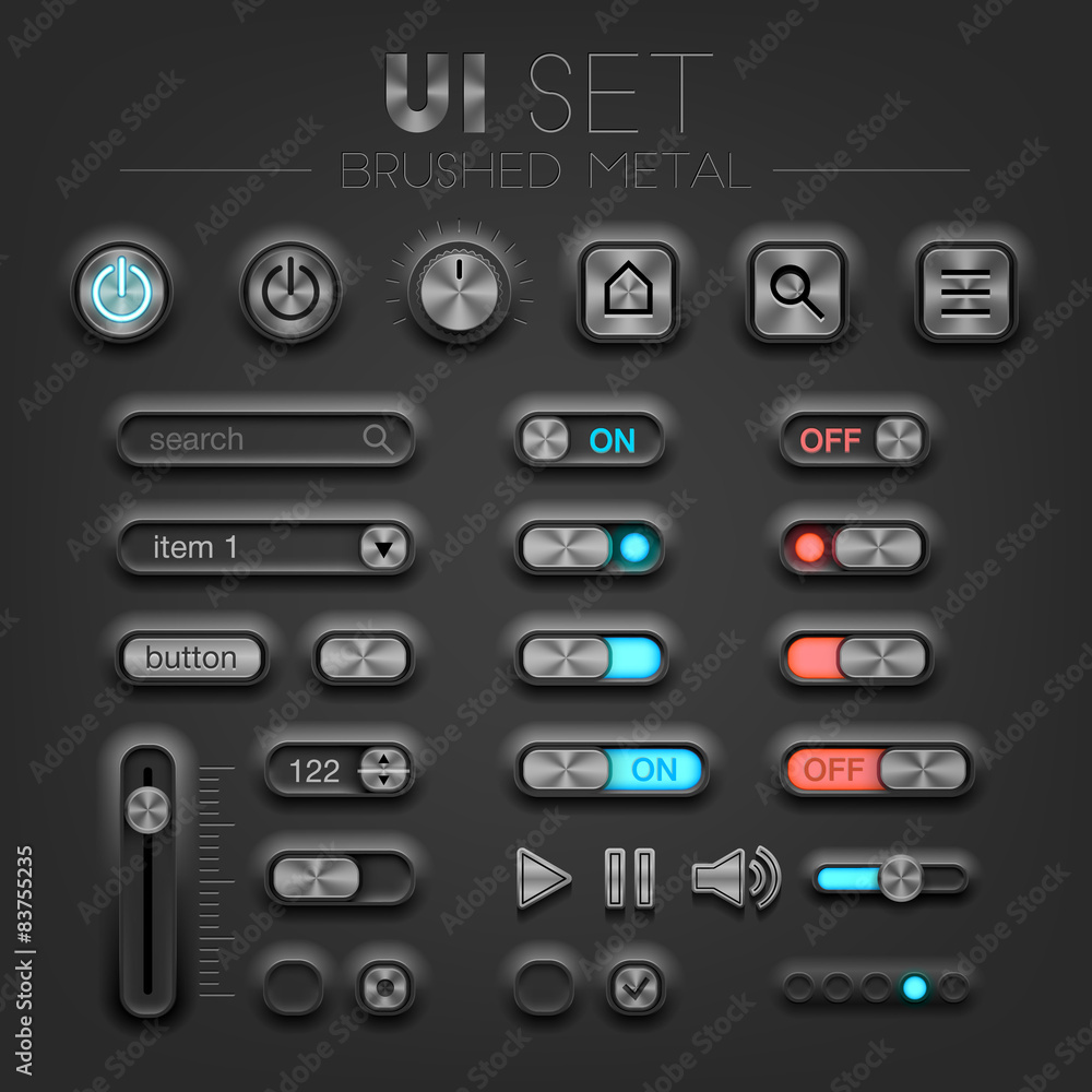 Brushed metal dark UI