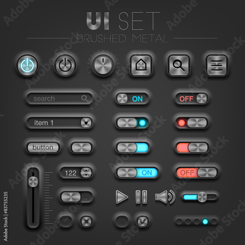 Brushed metal dark UI