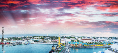 Tablou pe pânză Beaufiful coast of Caribbean Island, panoramic view