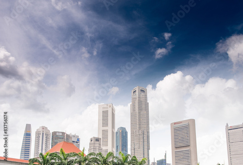 Singapore skyline on a beautiful summer day