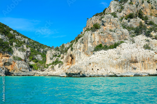 rocks and vegetation by the sea in Orosei Gulf