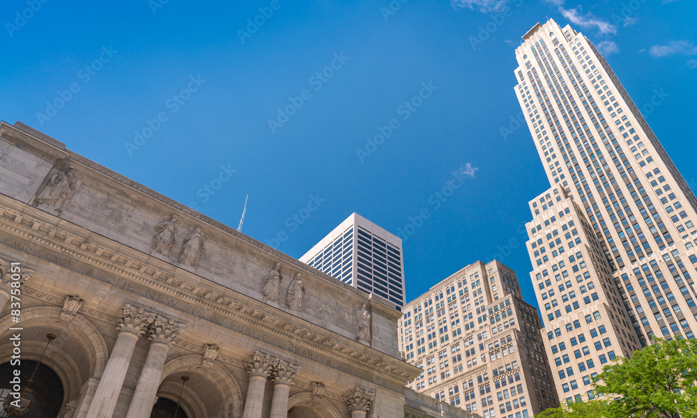 New York Public Library and surrounding skyline