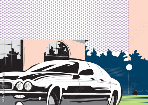 Photography Expensive car. Luxury life. Vector