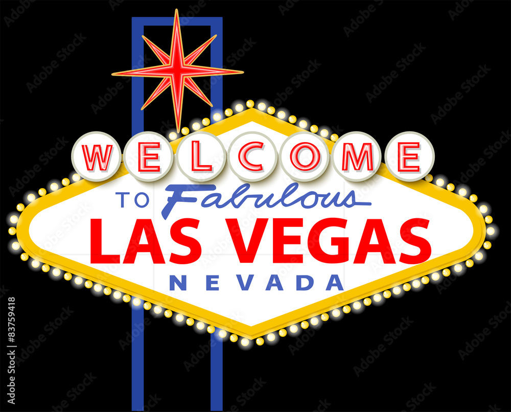 Naklejka premium Welcome to fabulous Las Vegas Nevada sign