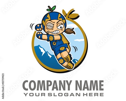 women's skate character logo image vector