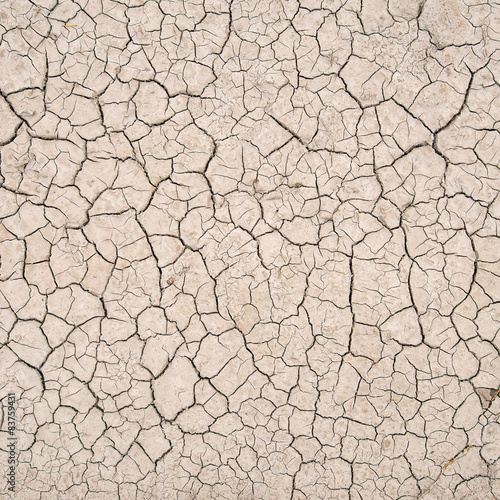 Dry, cracked earth. Drought.