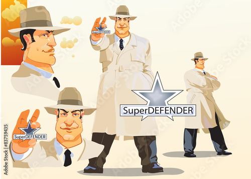 Сoncept detective, a secret agent in the service. Vector