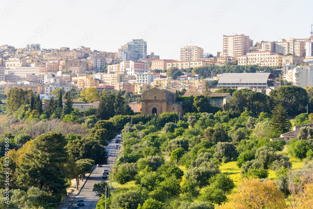 Agrigento town, view from the Valley of Temples