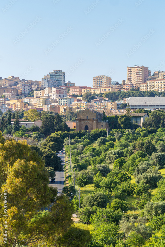 Agrigento town, view from the Valley of Temples