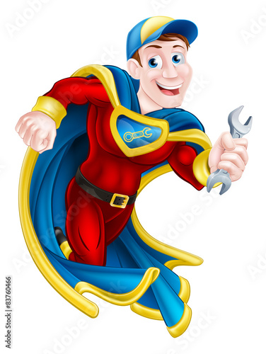 Superhero Holding Spanner