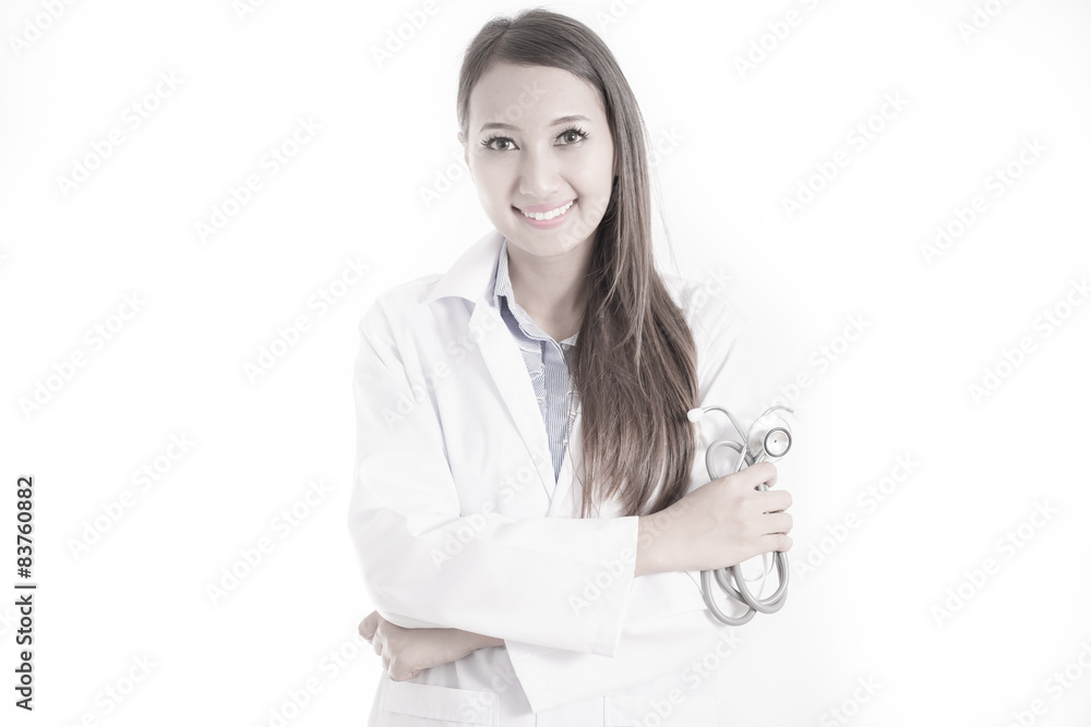 Smiling medical doctor woman with stethoscope Smiling medical doctor woman with stethoscope
