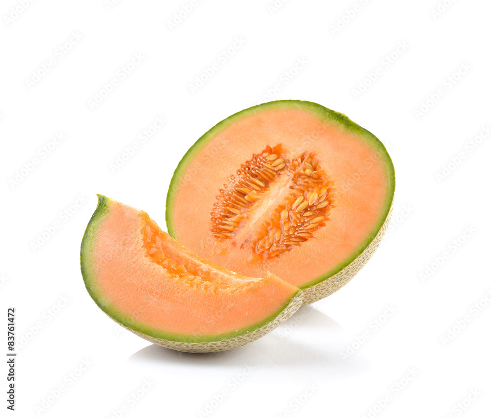 Ripe cantaloupe melon isolated on white background Ripe cantaloupe melon isolated on white background