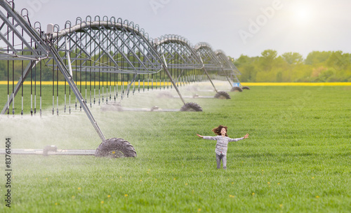 Girl running on field