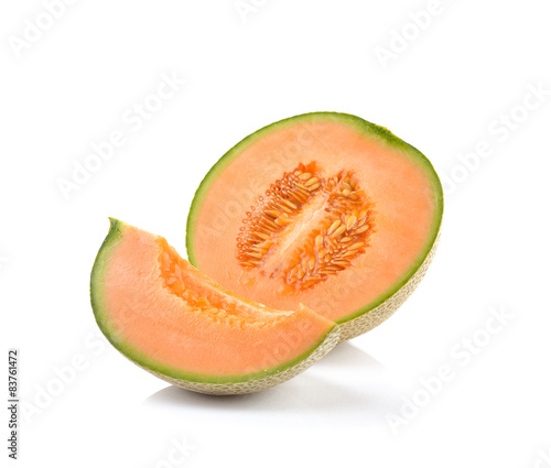 Ripe cantaloupe melon isolated on white background