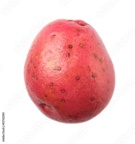 Red potato over white background