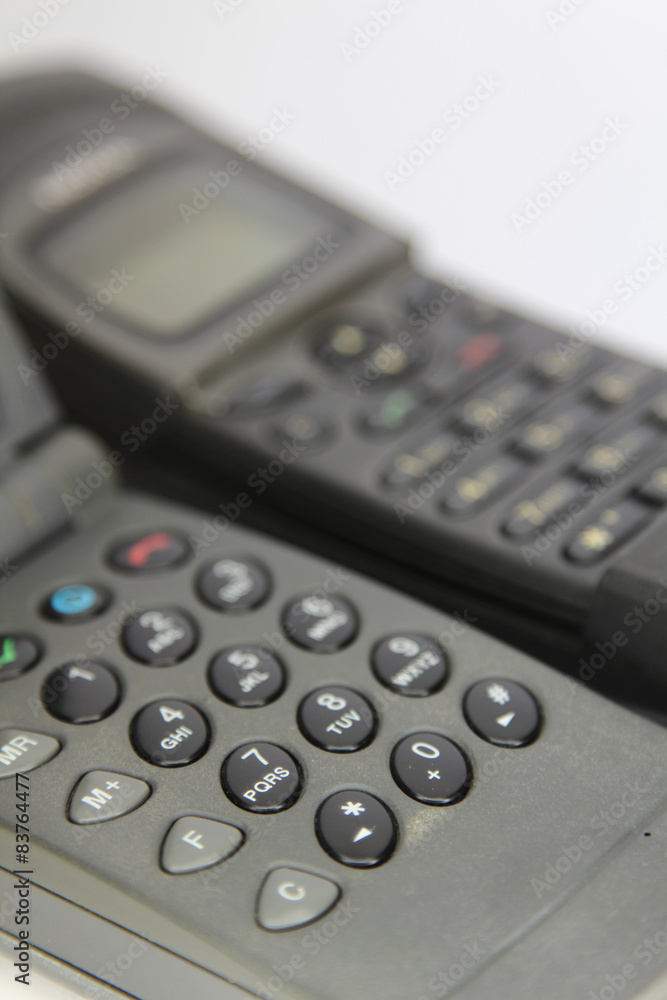 Closeup of mobile phone keypad isolated on white. Closeup of mobile phone keypad isolated on white.