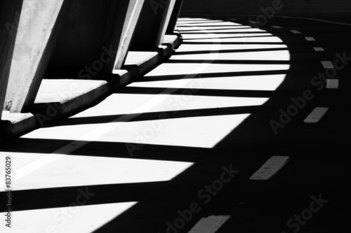 bridge with shadows in black and white