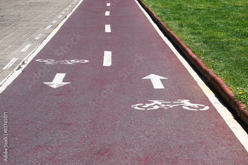 bike lane with symbols