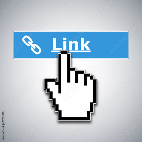 Mouse cursor clicks the link button