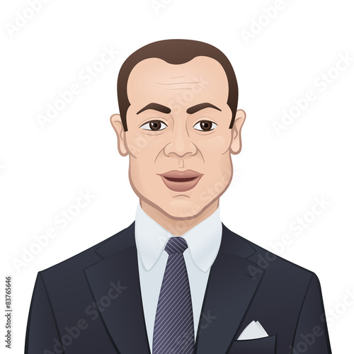 Businessman in a Suit and Tie on White Background