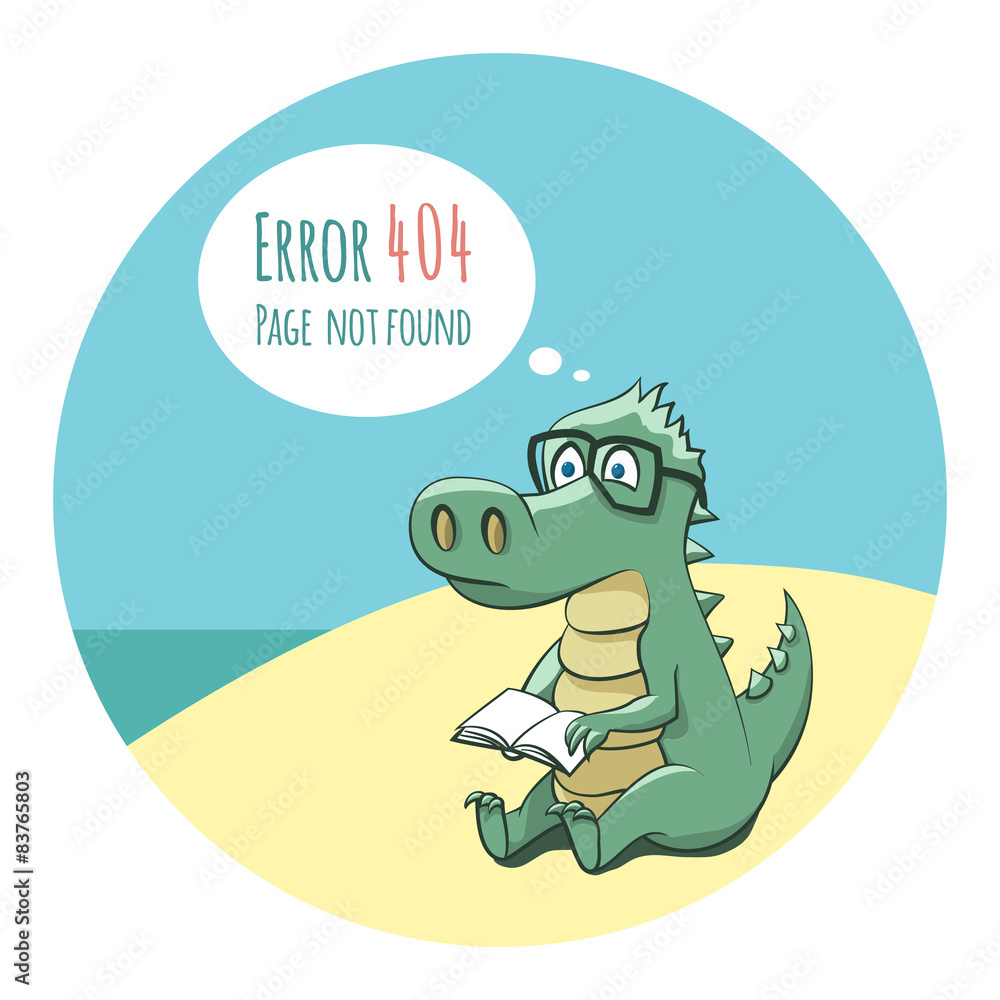 Fototapeta premium Crocodile With a Book - Error 404