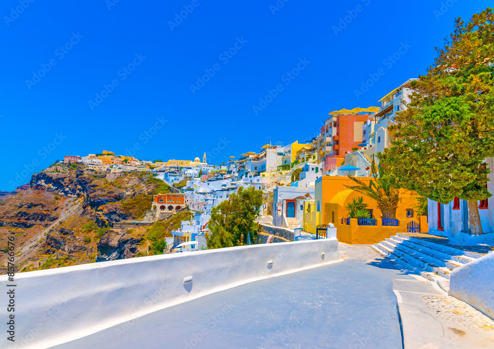 Obraz premium in Fira the capital of Santorini island in Greece