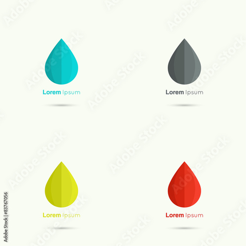 Set Water drop abstract vector