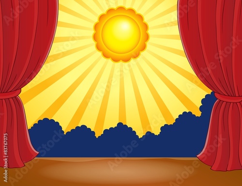 Stage with abstract sun 1