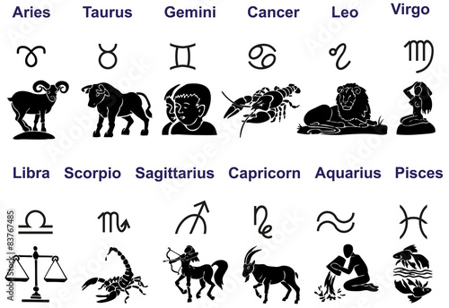 zodiac silhouette on a white