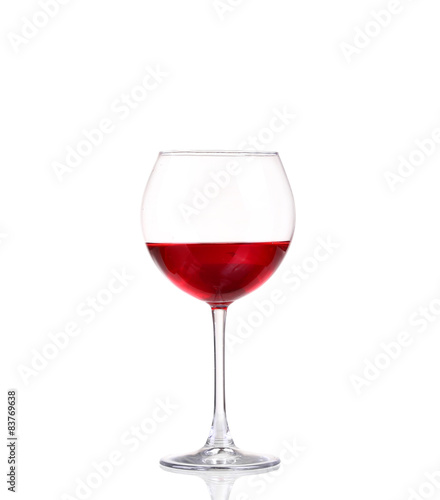 glass of red wine isolated on a white background