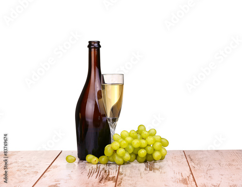 glass of wine  a glass of wine and grapes isolated 
