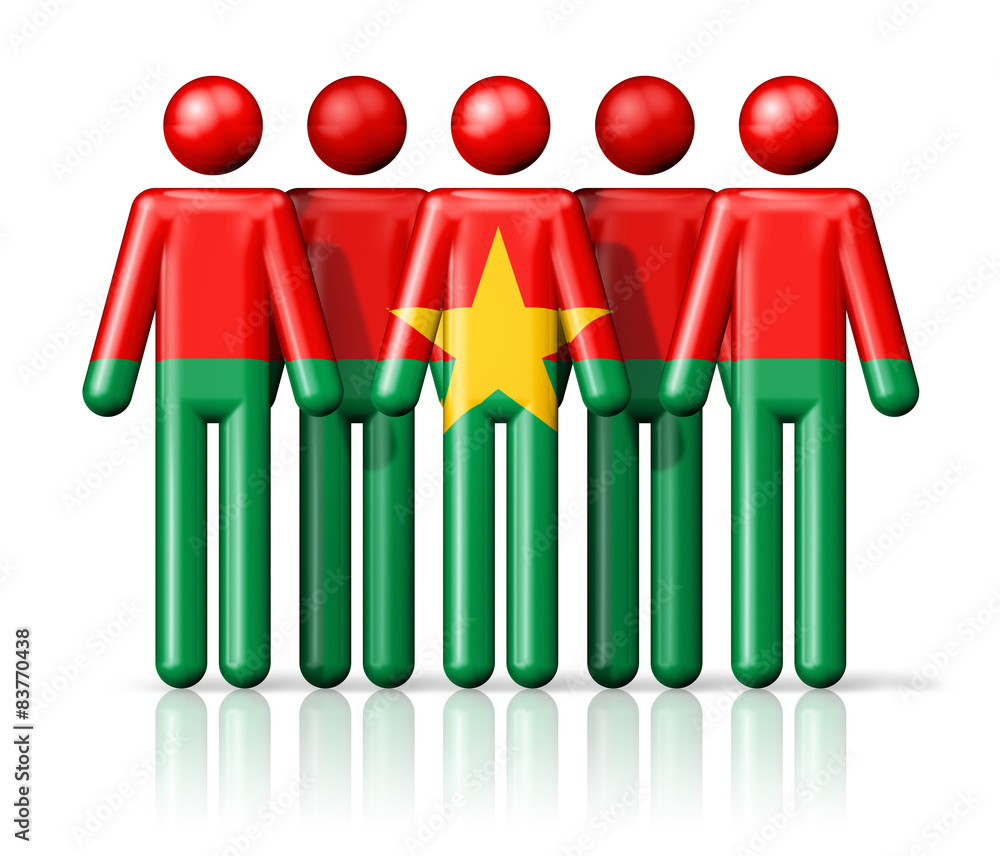 Flag of Burkina Faso on stick figure Flag of Burkina Faso on stick figure