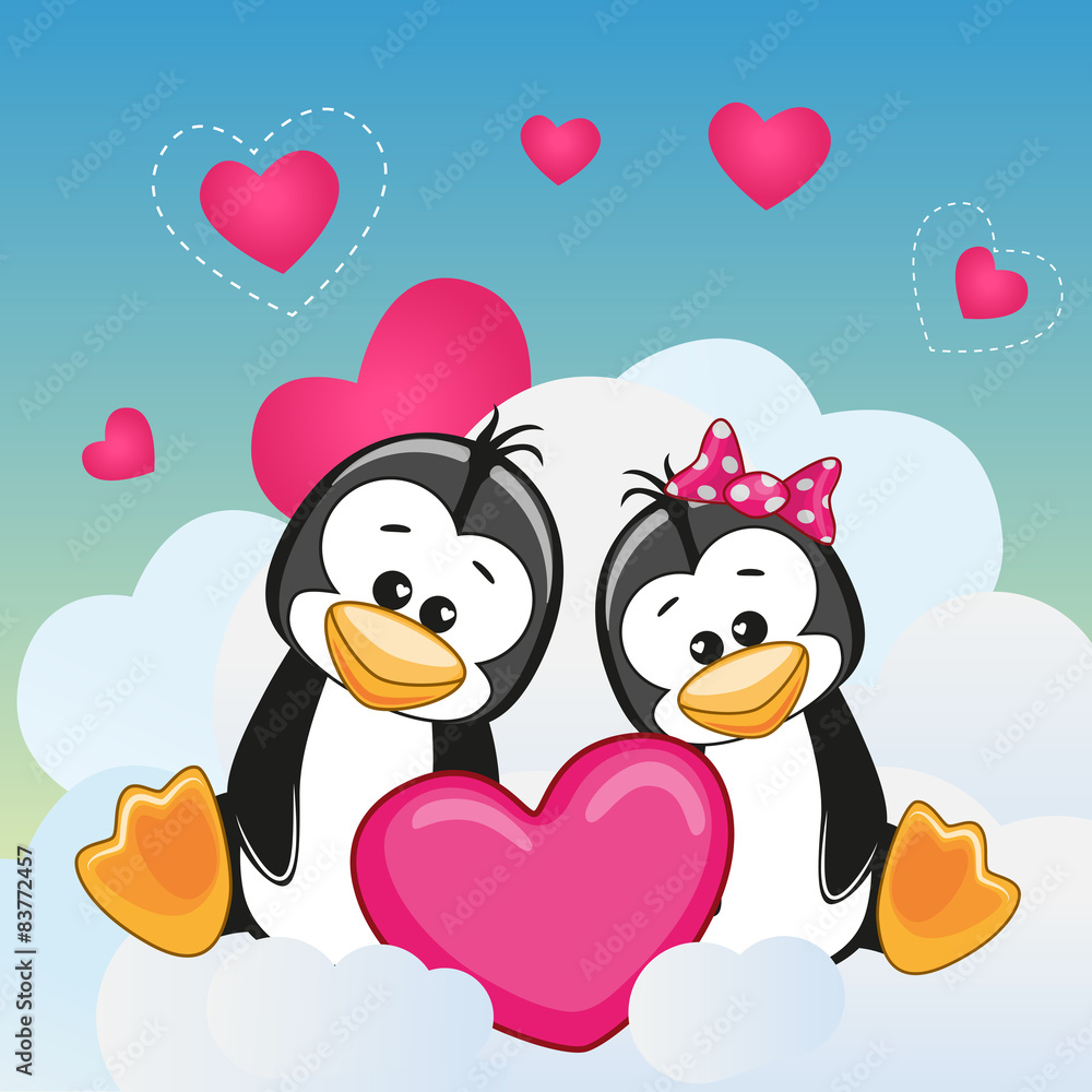 Fototapeta premium Lovers Penguins