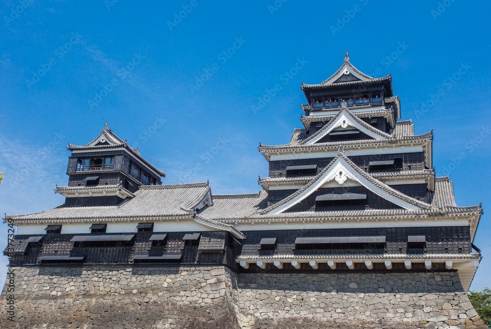 Kumamoto Castle is a hilltop Japanese castle, Kumamoto in Kumamo Kumamoto Castle is a hilltop Japanese castle, Kumamoto in Kumamo