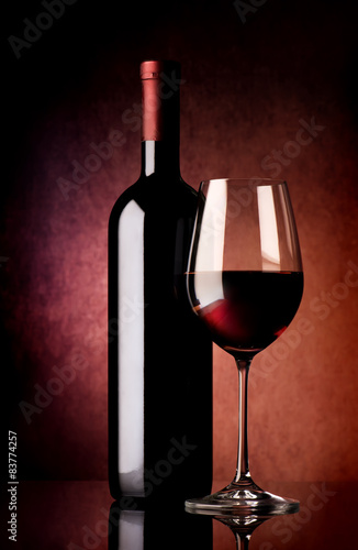 Red wine on vinous background
