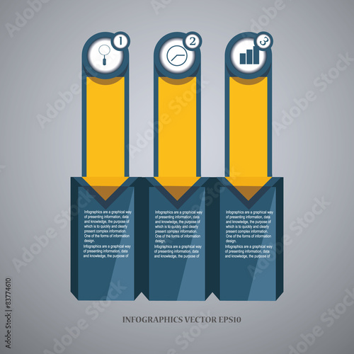 Colorful arrow number options banner. Vector illustration