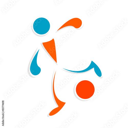 Vector illustration of soccer player kicking the ball.