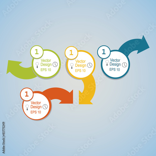 arrow and circle info elements. Origami style.