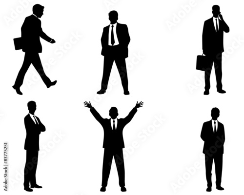 Six businessmen silhouettes