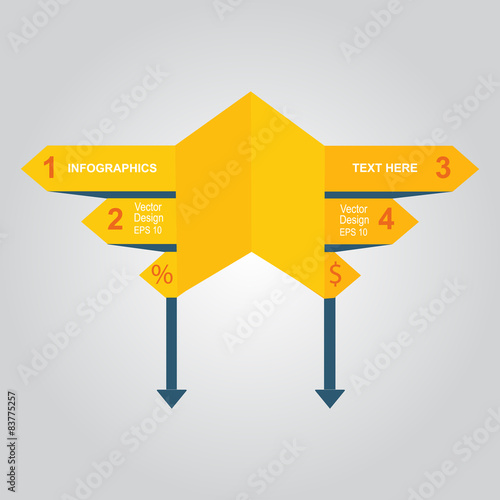 arrow info elements. Origami style.