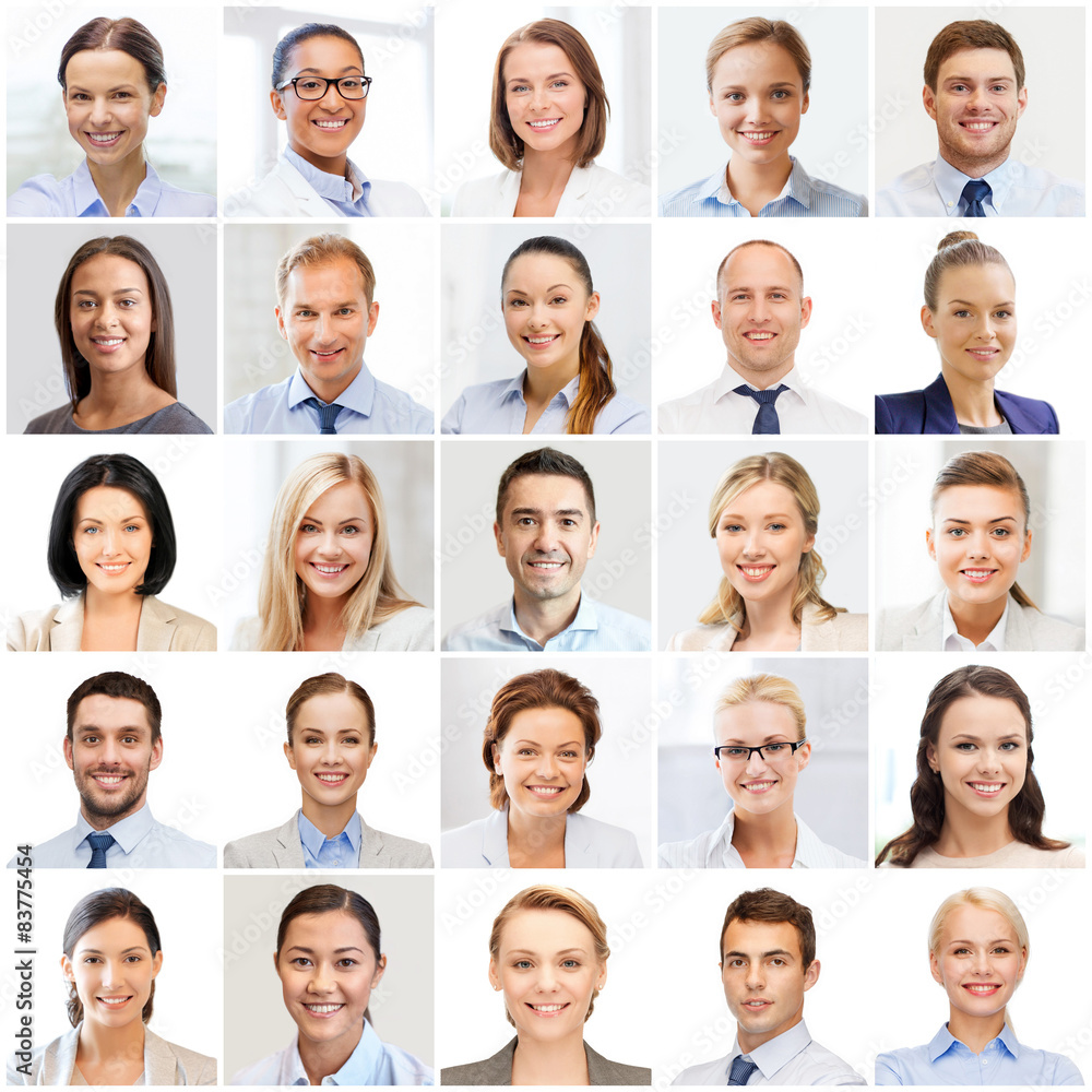 collage with many business people portraits collage with many business people portraits
