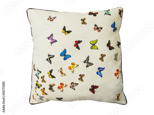 Pillow with pattern of butterflies