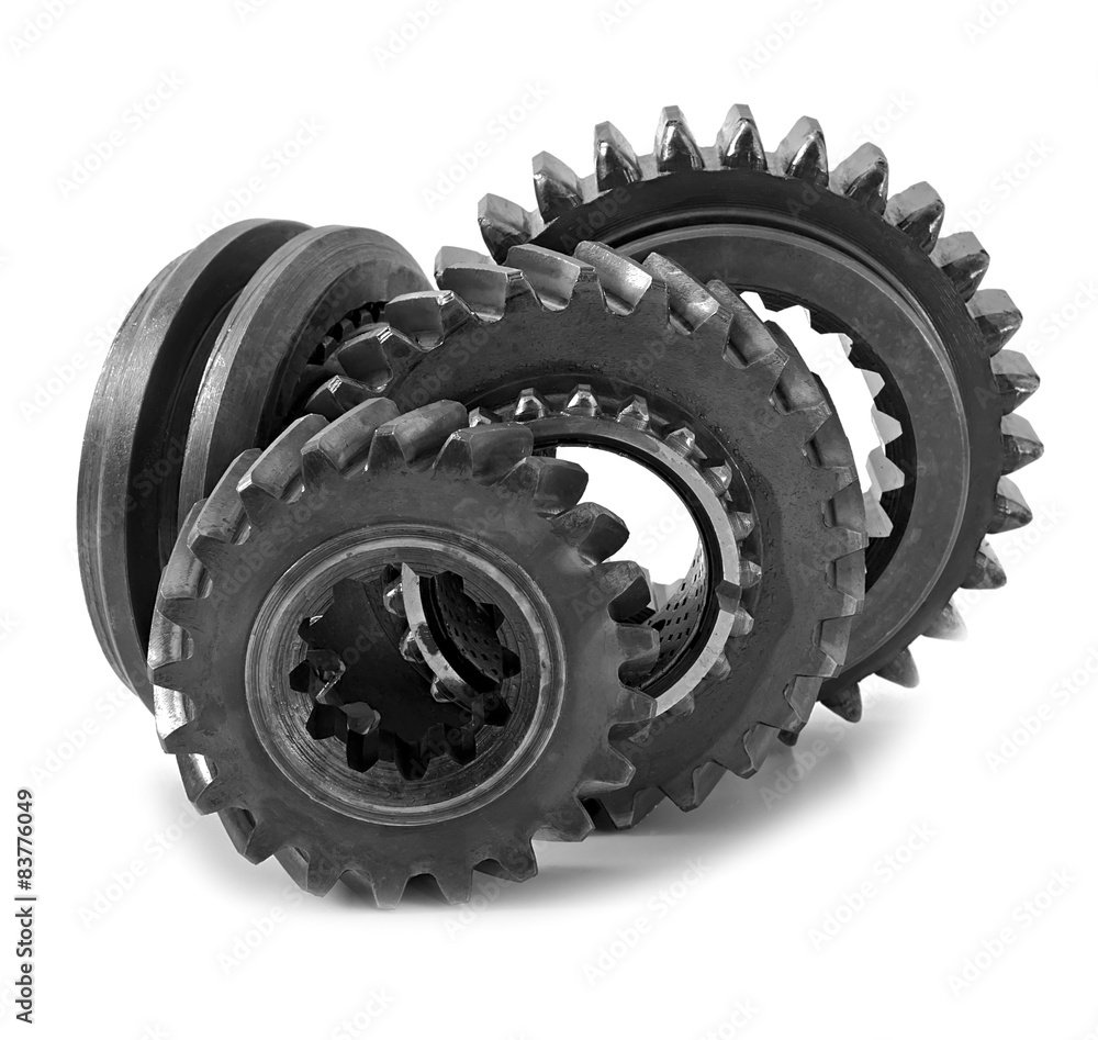 metal parts gear isolated on white background metal parts gear isolated on white background
